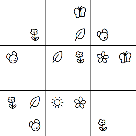 Kids Sudoku 6x6 - Medium