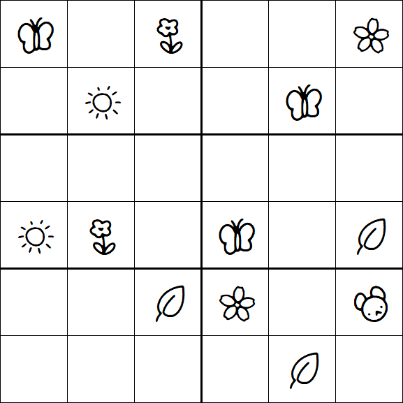 Kids Sudoku 6x6 - Medium