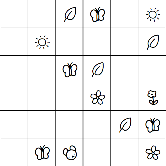 Kids Sudoku 6x6 - Medium
