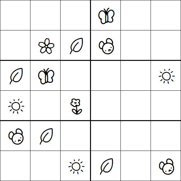 Kids Sudoku 6x6 - Medium