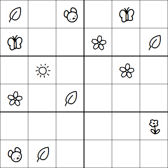 Kids Sudoku 6x6 - Medium