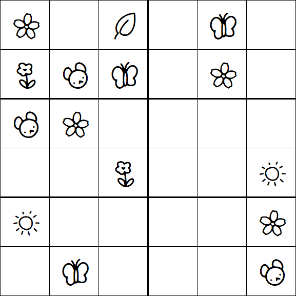 Kids Sudoku 6x6 - Medium