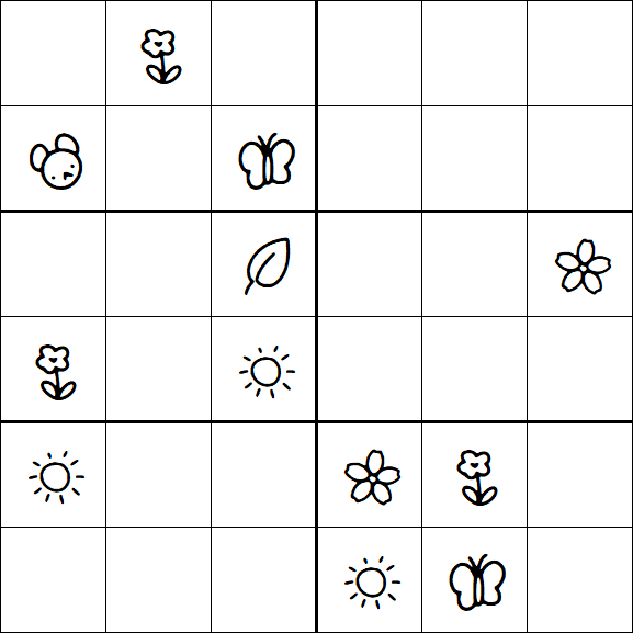 Kids Sudoku 6x6 - Medium