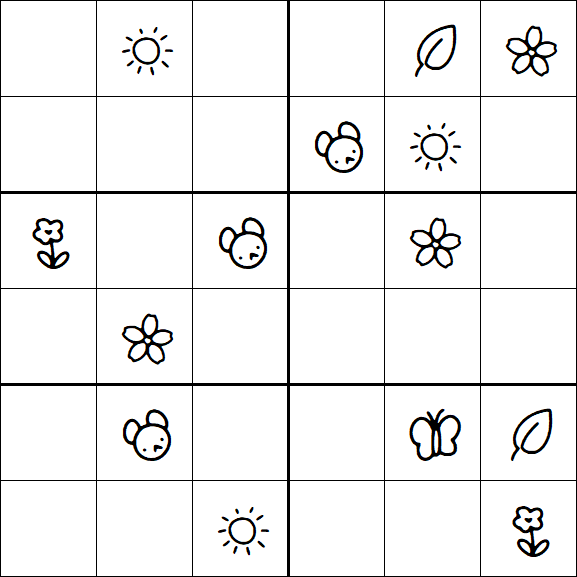 Kids Sudoku 6x6 - Medium