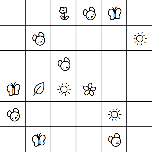 Kids Sudoku 6x6 - Medium