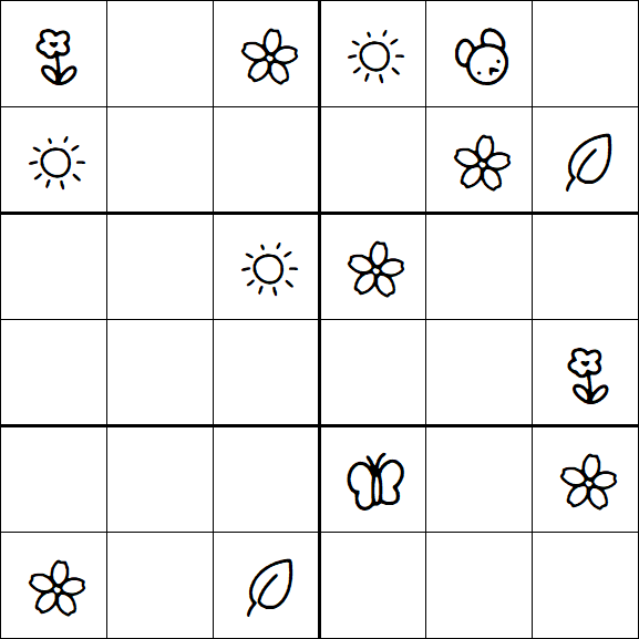 Kids Sudoku 6x6 - Medium