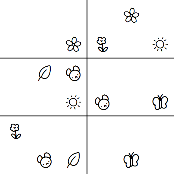 Kids Sudoku 6x6 - Medium