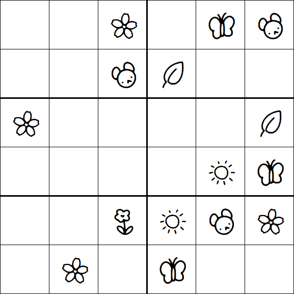 Kids Sudoku 6x6 - Medium