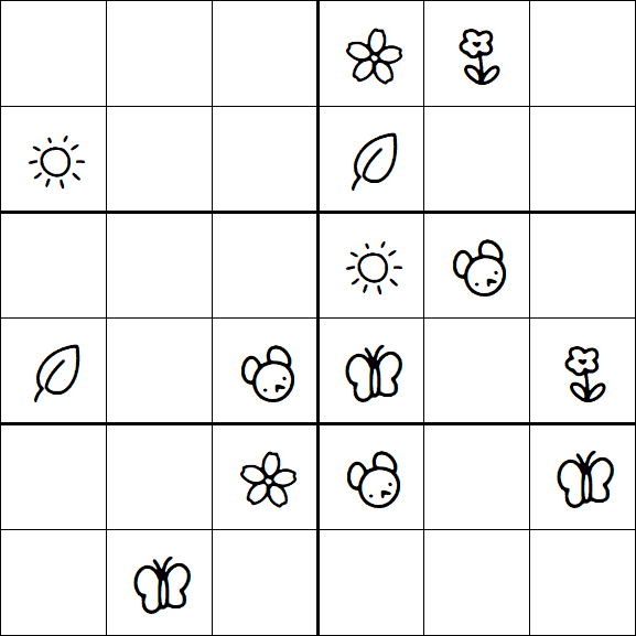 Kids Sudoku 6x6 - Medium