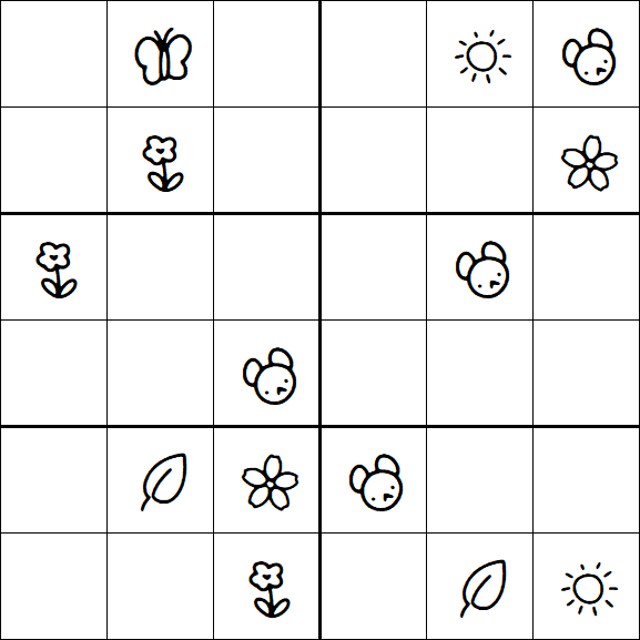Kids Sudoku 6x6 - Medium