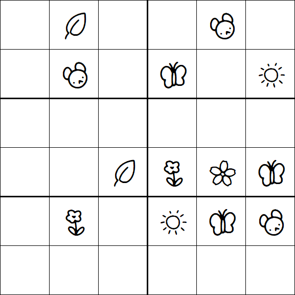 Kids Sudoku 6x6 - Medium