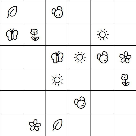 Kids Sudoku 6x6 - Medium
