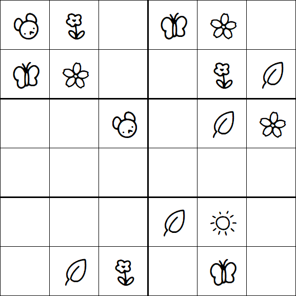 Kids Sudoku 6x6 - Medium