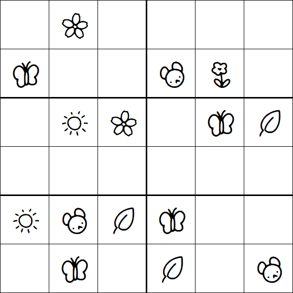 Kids Sudoku 6x6 - Medium