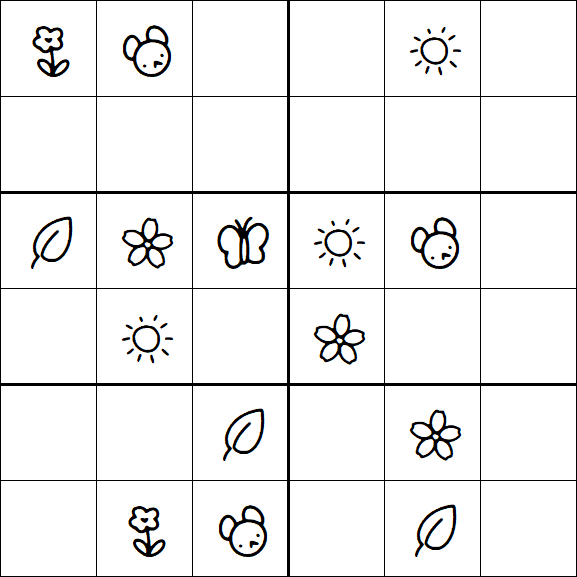 Kids Sudoku 6x6 - Medium