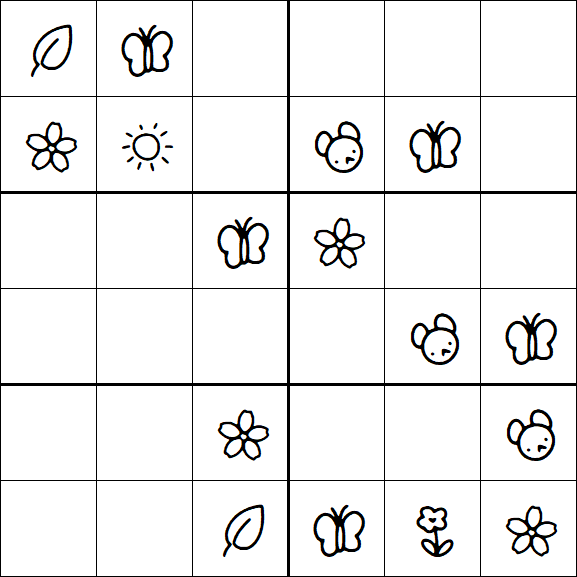 Kids Sudoku 6x6 - Medium