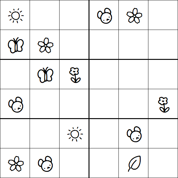 Kids Sudoku 6x6 - Medium