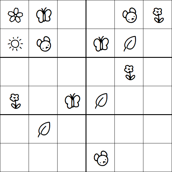 Kids Sudoku 6x6 - Medium