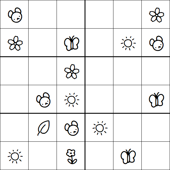 Kids Sudoku 6x6 - Medium