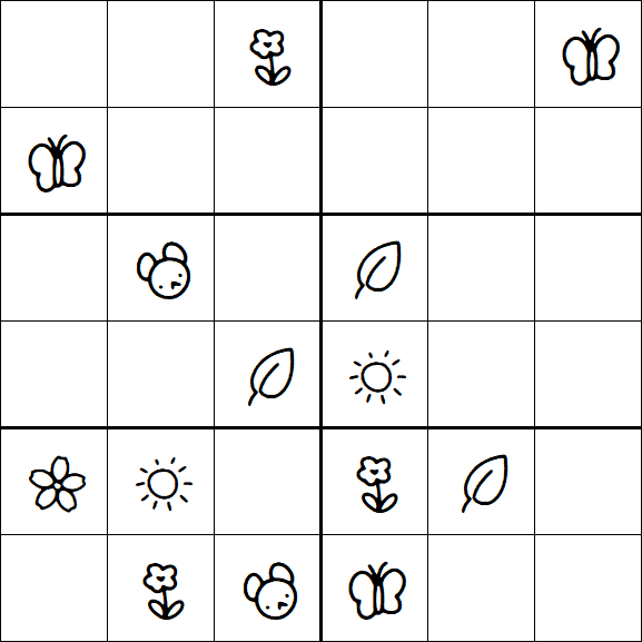Kids Sudoku 6x6 - Medium