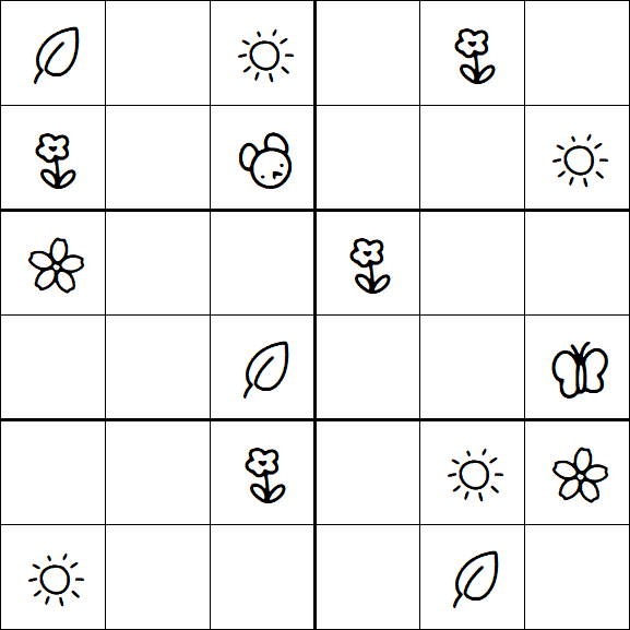 Kids Sudoku 6x6 - Medium