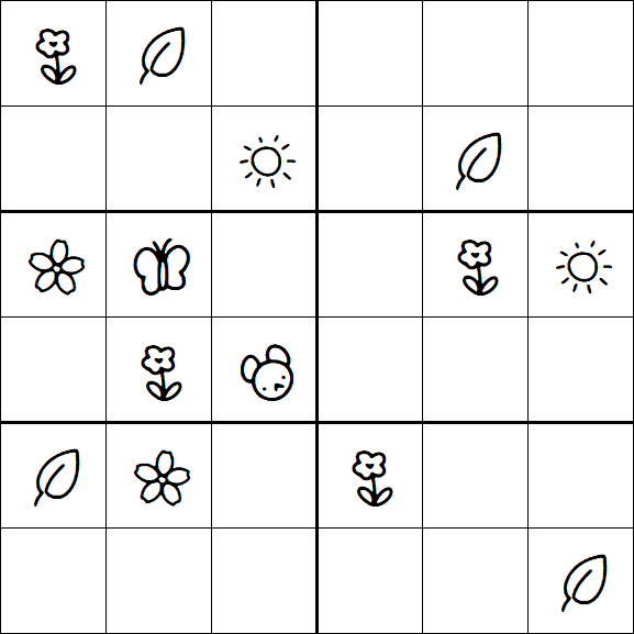 Kids Sudoku 6x6 - Medium
