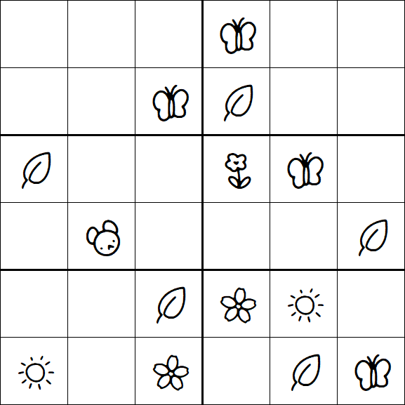 Kids Sudoku 6x6 - Medium