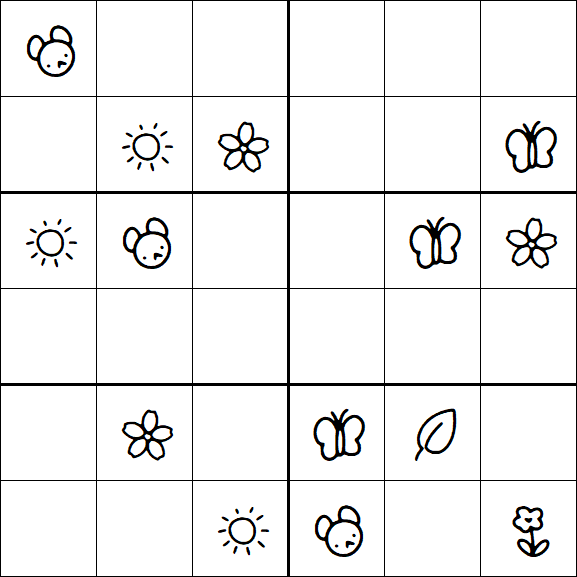 Kids Sudoku 6x6 - Medium