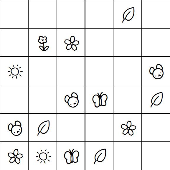 Kids Sudoku 6x6 - Medium