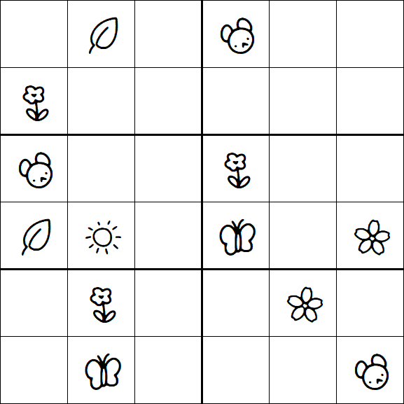Kids Sudoku 6x6 - Medium