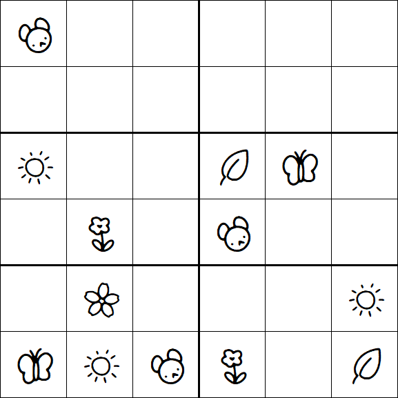Kids Sudoku 6x6 - Medium