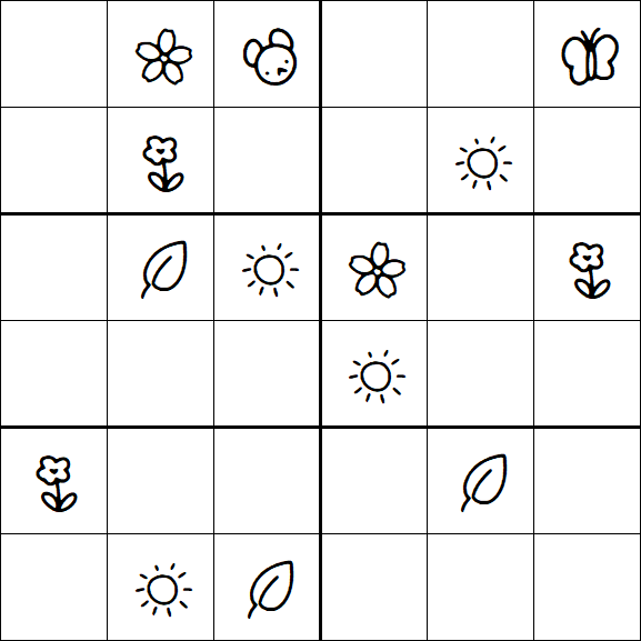 Kids Sudoku 6x6 - Medium
