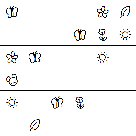 Kids Sudoku 6x6 - Medium