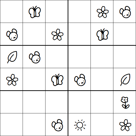 Kids Sudoku 6x6 - Medium
