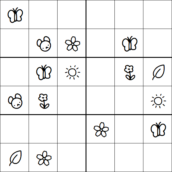 Kids Sudoku 6x6 - Medium