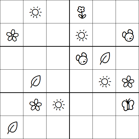 Kids Sudoku 6x6 - Medium