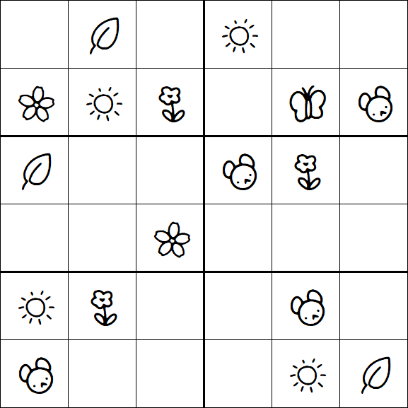 Kids Sudoku 6x6 - Medium