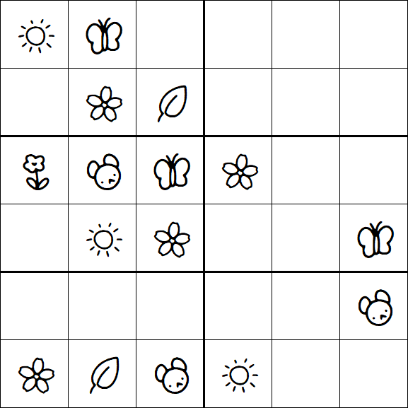 Kids Sudoku 6x6 - Medium