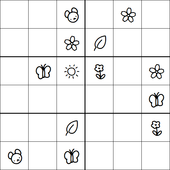 Kids Sudoku 6x6 - Medium