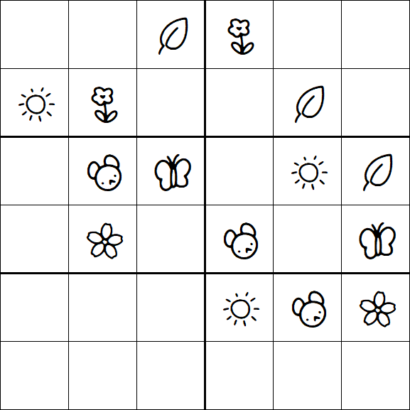 Kids Sudoku 6x6 - Medium
