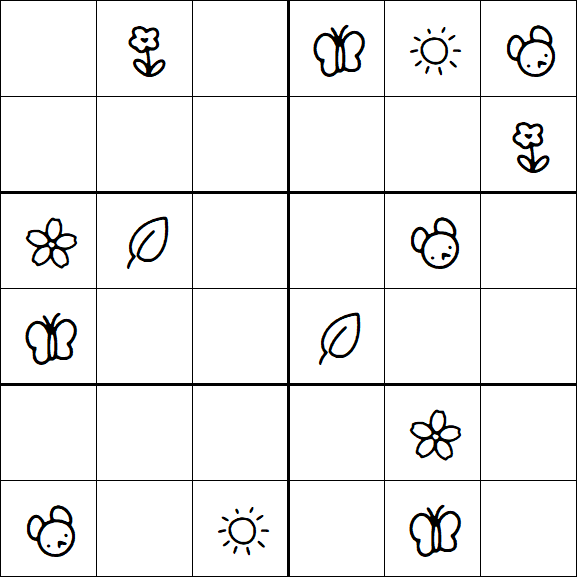 Kids Sudoku 6x6 - Medium