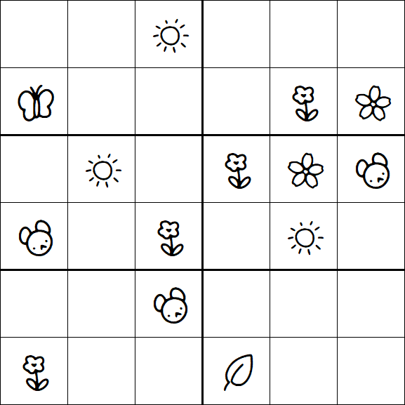 Kids Sudoku 6x6 - Medium