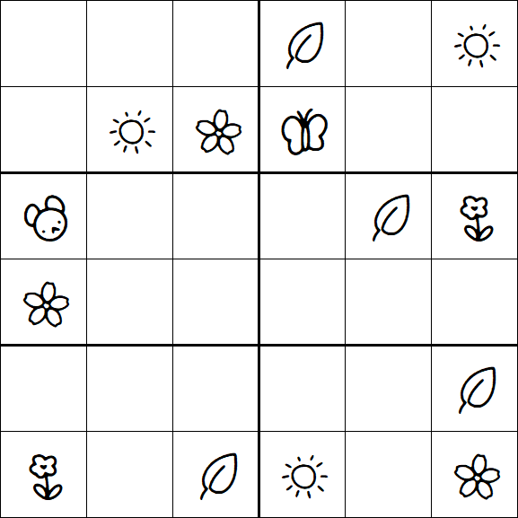 Kids Sudoku 6x6 - Medium