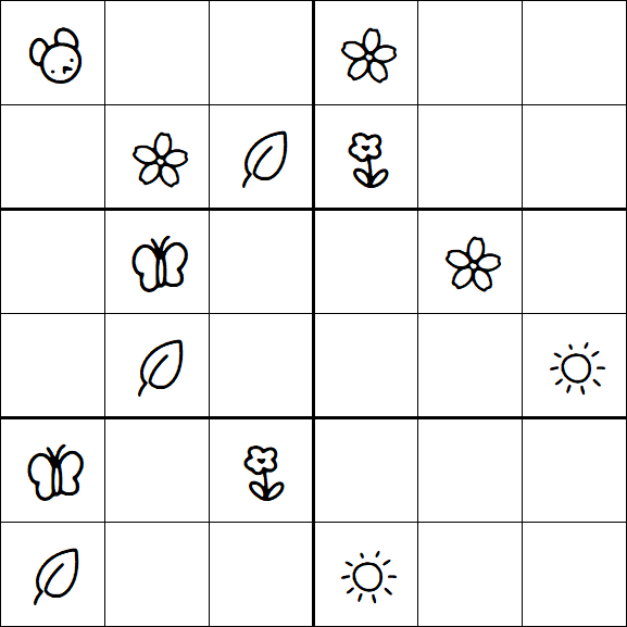 Kids Sudoku 6x6 - Medium