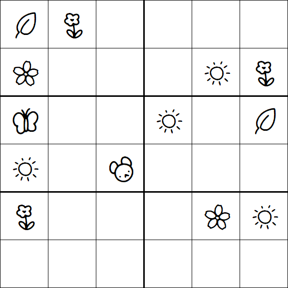 Kids Sudoku 6x6 - Medium