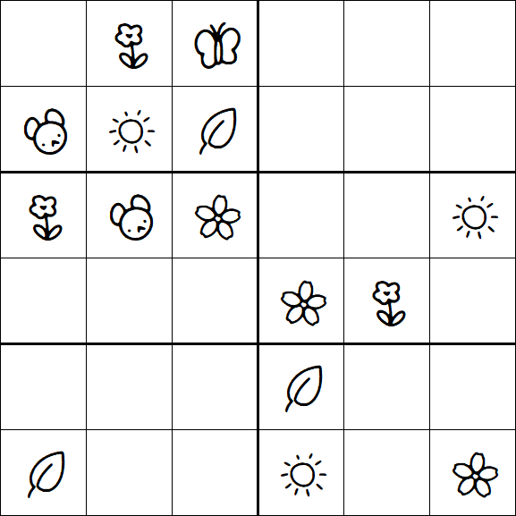 Kids Sudoku 6x6 - Medium