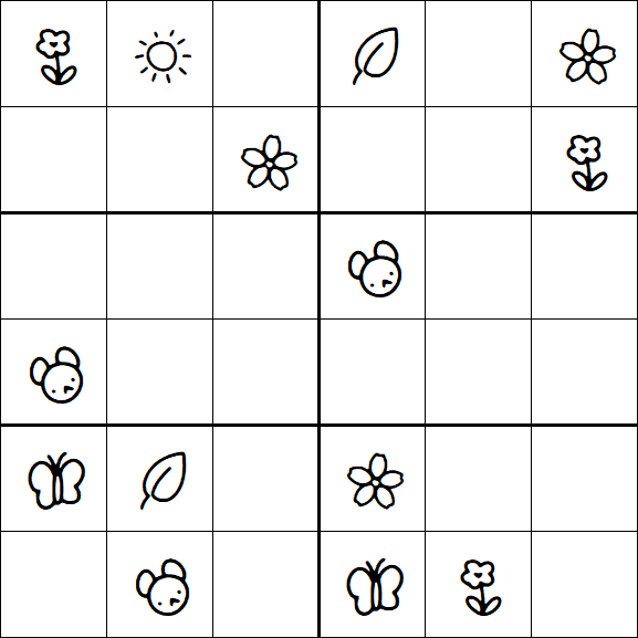 Kids Sudoku 6x6 - Medium