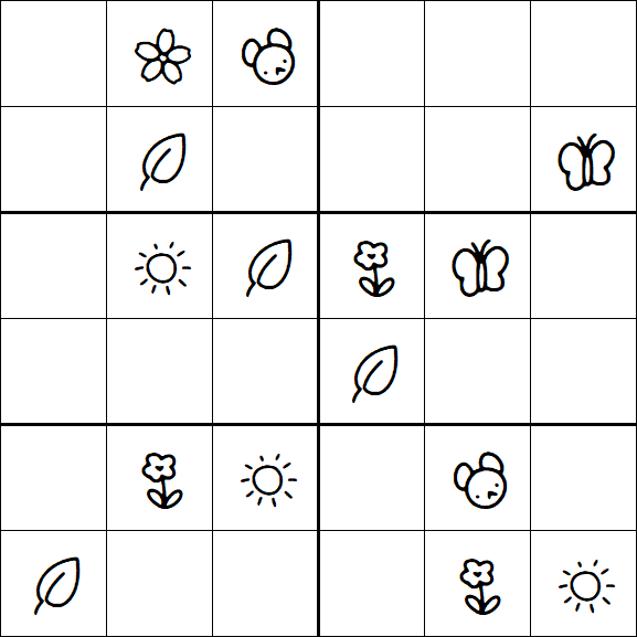 Kids Sudoku 6x6 - Medium