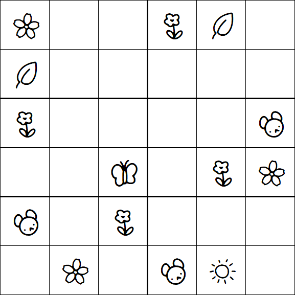 Kids Sudoku 6x6 - Medium