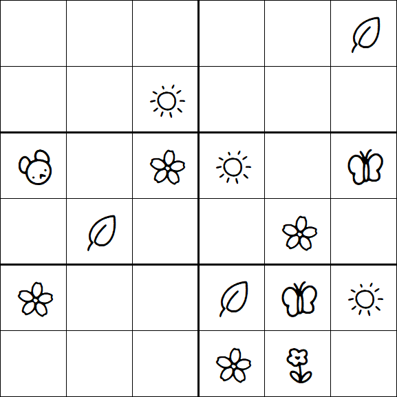 Kids Sudoku 6x6 - Medium